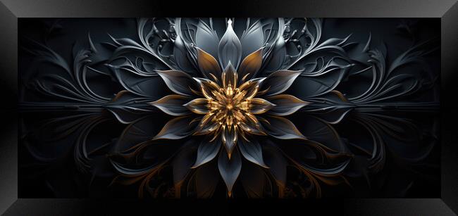 Intriguing Symmetry Abstract patterns - abstract background comp Framed Print by Erik Lattwein