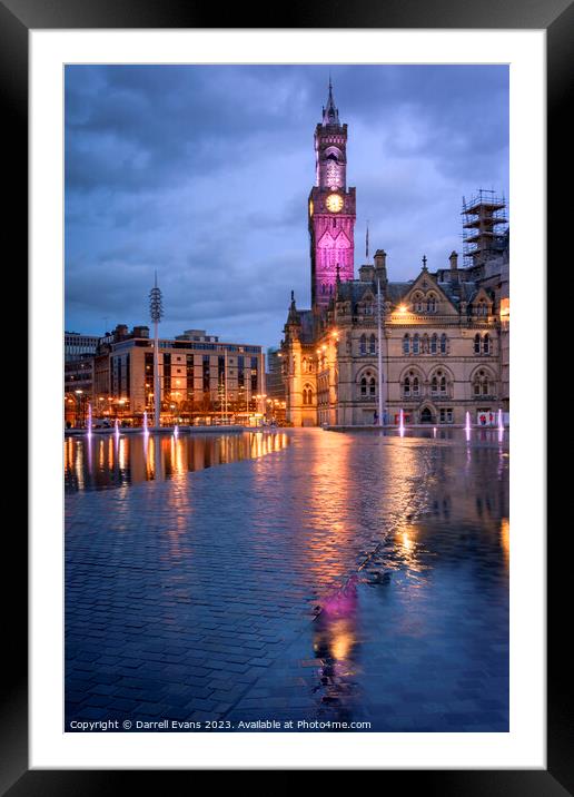 Bradford Town Hall Framed Mounted Print by Darrell Evans