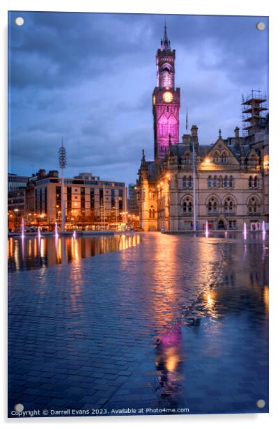 Bradford Town Hall Acrylic by Darrell Evans