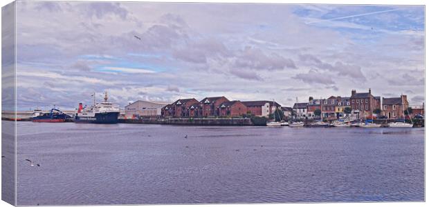Ayr harbour and marina Canvas Print by Allan Durward Photography
