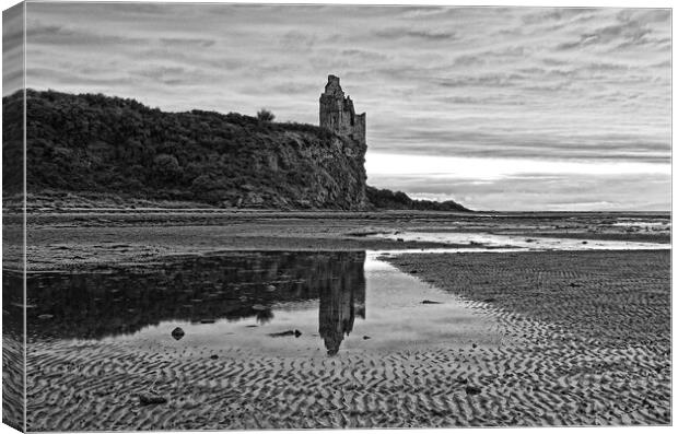 Greenan Castle and water reflection Canvas Print by Allan Durward Photography