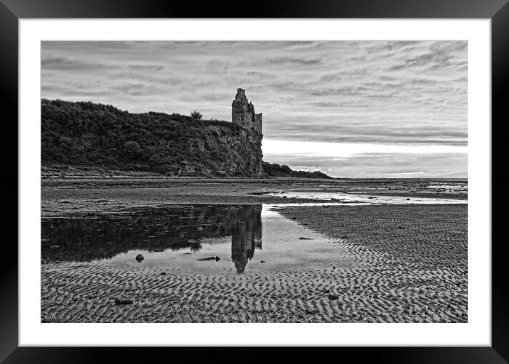 Greenan Castle and water reflection Framed Mounted Print by Allan Durward Photography