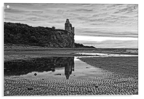 Greenan Castle and water reflection Acrylic by Allan Durward Photography