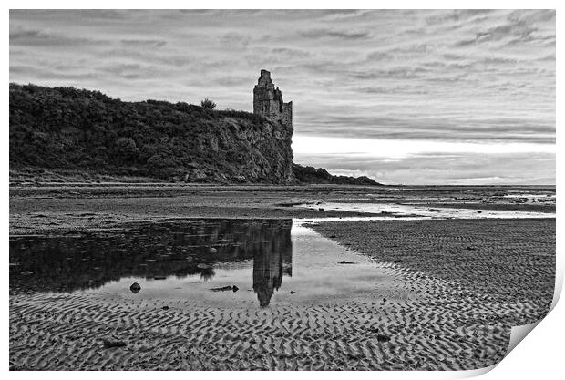 Greenan Castle and water reflection Print by Allan Durward Photography