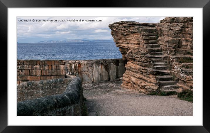 Ancient Pictish Pathway: Burghead Sandstone Steps Framed Mounted Print by Tom McPherson