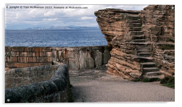 Ancient Pictish Pathway: Burghead Sandstone Steps Acrylic by Tom McPherson