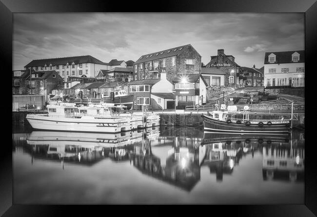 Seahouses Black and White Framed Print by Tim Hill