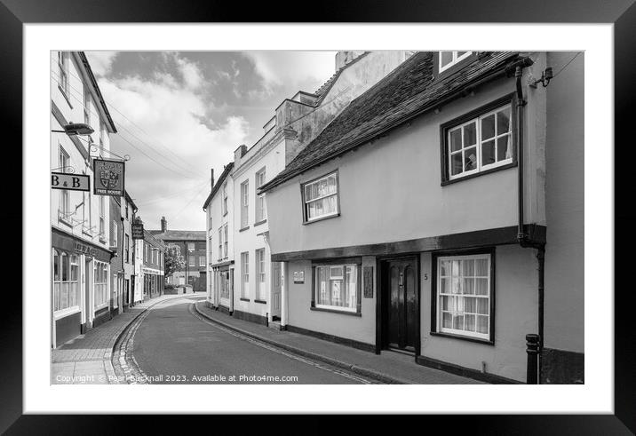 Oldest House in Harwich Essex Black and White Framed Mounted Print by Pearl Bucknall