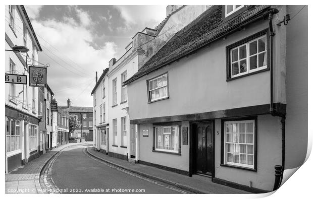 Oldest House in Harwich Essex Black and White Print by Pearl Bucknall