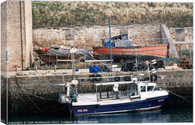 Rustic Harmony at Burghead Harbour Canvas Print by Tom McPherson