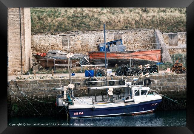 Rustic Harmony at Burghead Harbour Framed Print by Tom McPherson