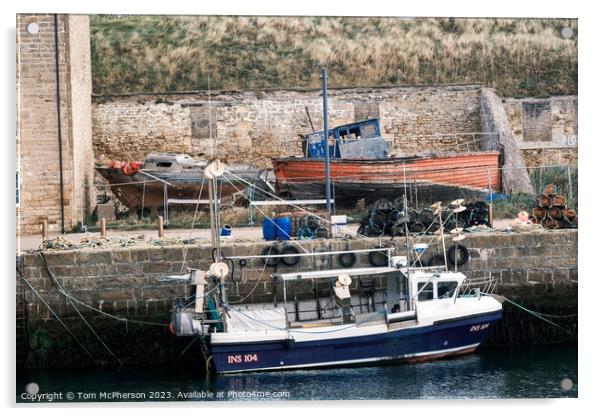 Rustic Harmony at Burghead Harbour Acrylic by Tom McPherson