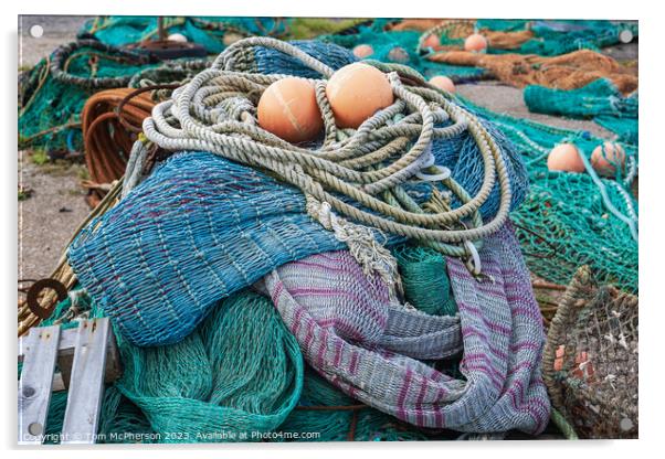 Tapestry of Textiles: A Woven Harbour Symphony Acrylic by Tom McPherson