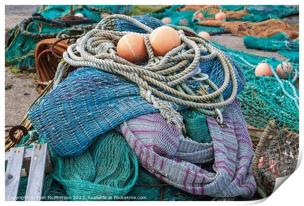 Tapestry of Textiles: A Woven Harbour Symphony Print by Tom McPherson