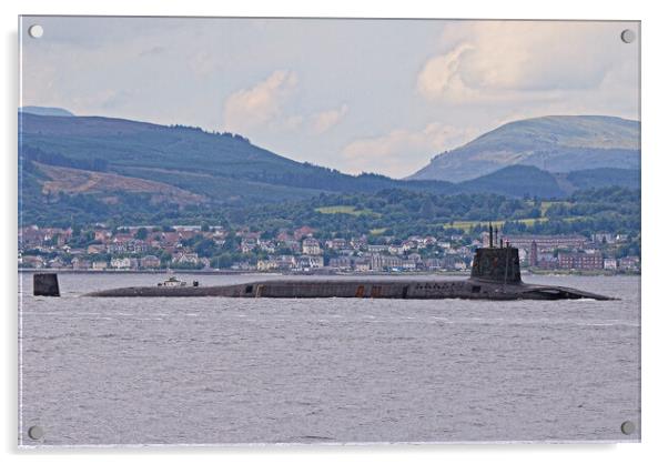 A Royal Navy submarine passing Dunoon Acrylic by Allan Durward Photography