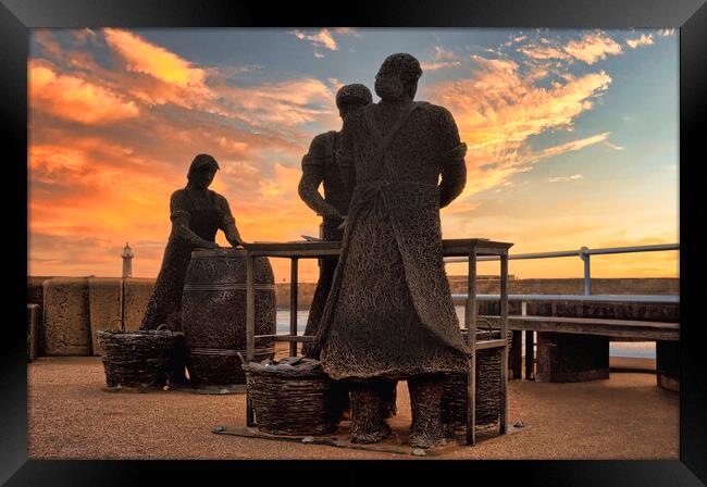 Whitby Herring Girls Framed Print by Tim Hill