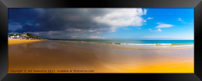 Sandbanks Beach Panorama Framed Print by Jim Newsome