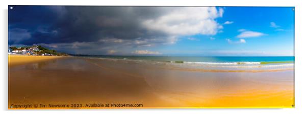 Sandbanks Beach Panorama Acrylic by Jim Newsome