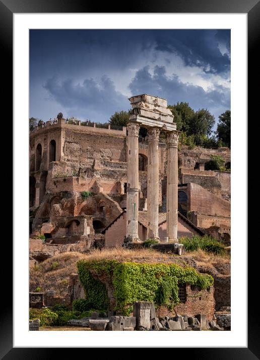 Temple of Castor and Pollux at Roman Forum Framed Mounted Print by Artur Bogacki