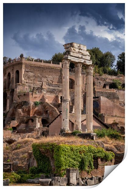 Temple of Castor and Pollux at Roman Forum Print by Artur Bogacki
