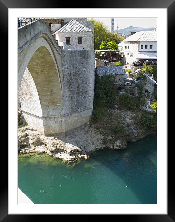 Old bridge in Mostar city Framed Mounted Print by radoslav rundic