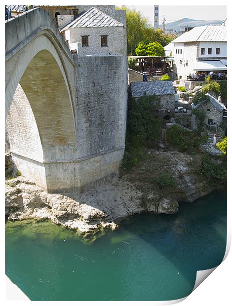 Old bridge in Mostar city Print by radoslav rundic