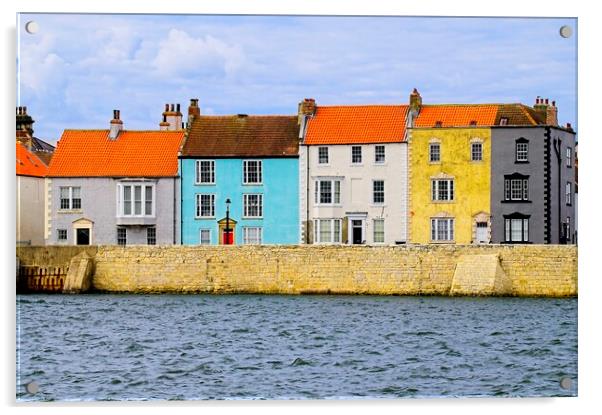 Colourful Houses Hartlepool Headland Acrylic by Martyn Arnold