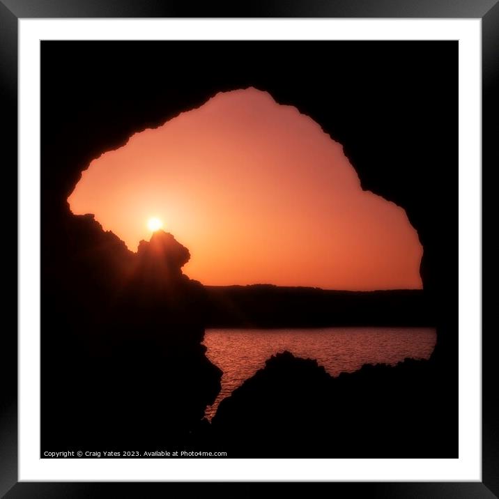 Menorca Archway Sunset Framed Mounted Print by Craig Yates