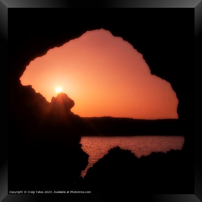 Menorca Archway Sunset Framed Print by Craig Yates