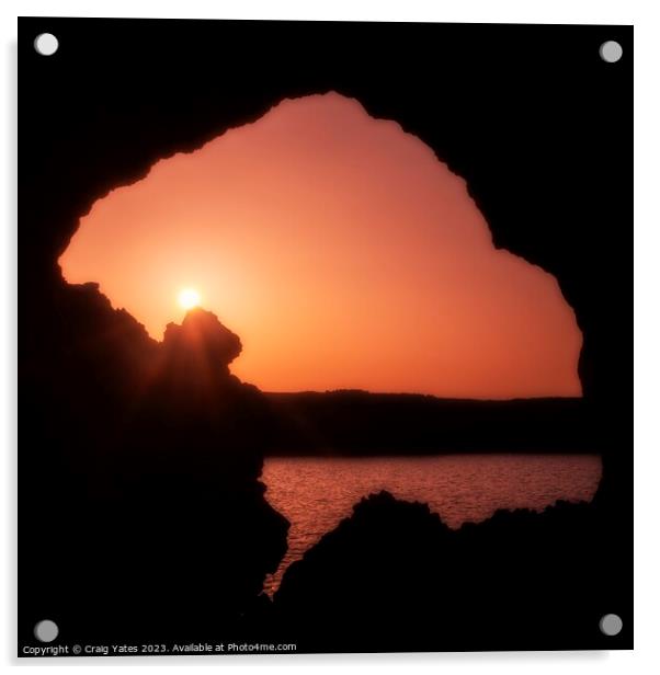 Menorca Archway Sunset Acrylic by Craig Yates