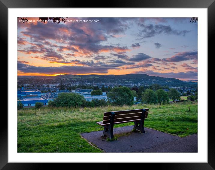 Sunrise over Perth Framed Mounted Print by Navin Mistry