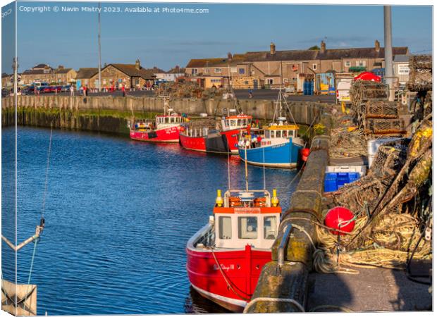 Fishing Boats in Amble  Canvas Print by Navin Mistry