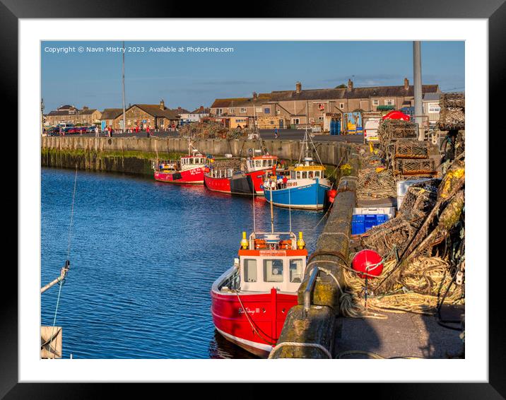 Fishing Boats in Amble  Framed Mounted Print by Navin Mistry