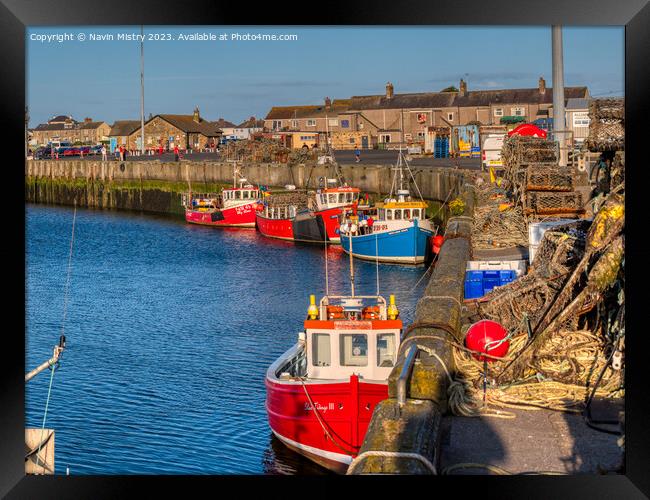 Fishing Boats in Amble  Framed Print by Navin Mistry