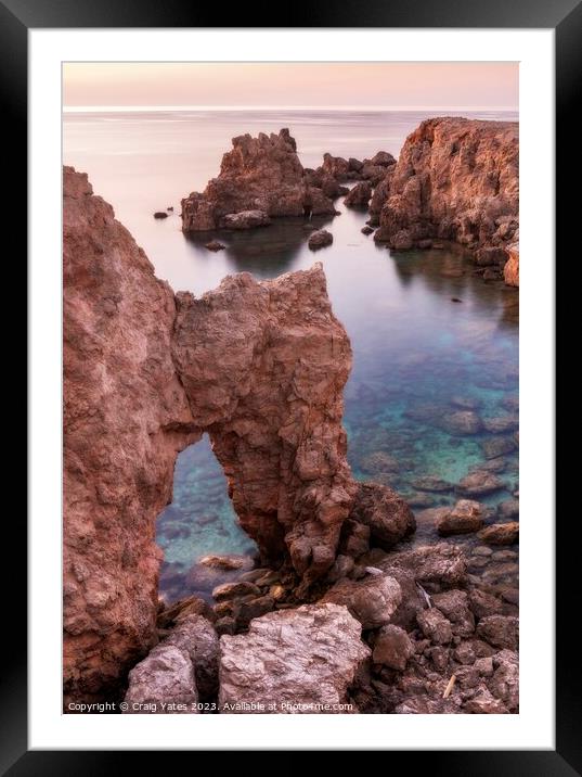 Coastal Archway Menorca Spain Framed Mounted Print by Craig Yates