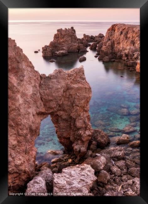 Coastal Archway Menorca Spain Framed Print by Craig Yates