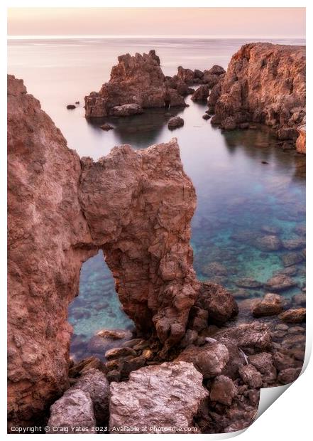 Coastal Archway Menorca Spain Print by Craig Yates