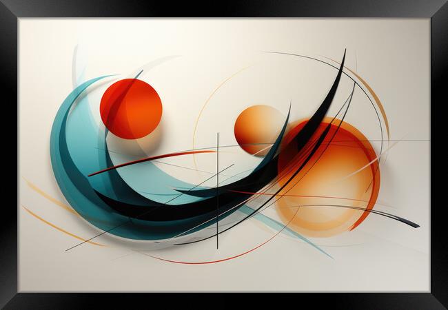 Minimalist Elegance Minimalist abstract composition - abstract b Framed Print by Erik Lattwein