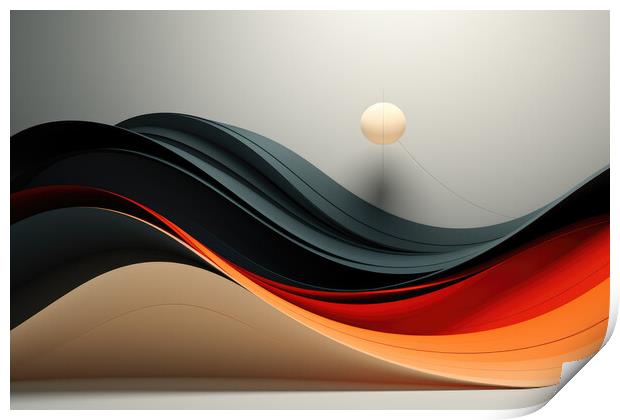 Minimalist Elegance Minimalist abstract composition - abstract b Print by Erik Lattwein