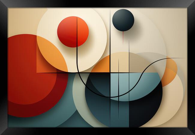 Minimalist Elegance Minimalist abstract composition - abstract b Framed Print by Erik Lattwein