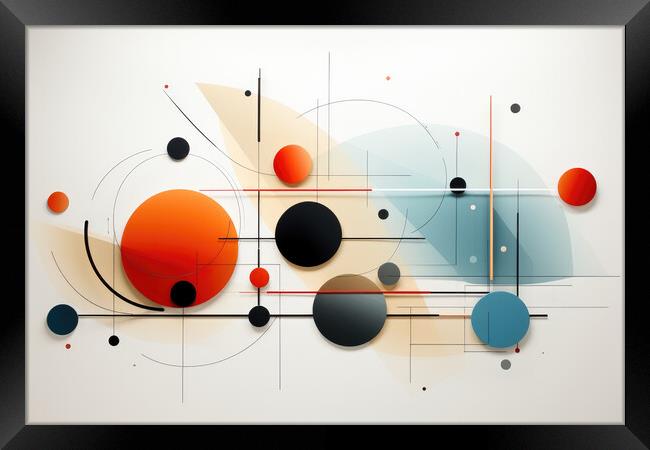 Minimalist Marvel Minimalist abstract composition - abstract bac Framed Print by Erik Lattwein