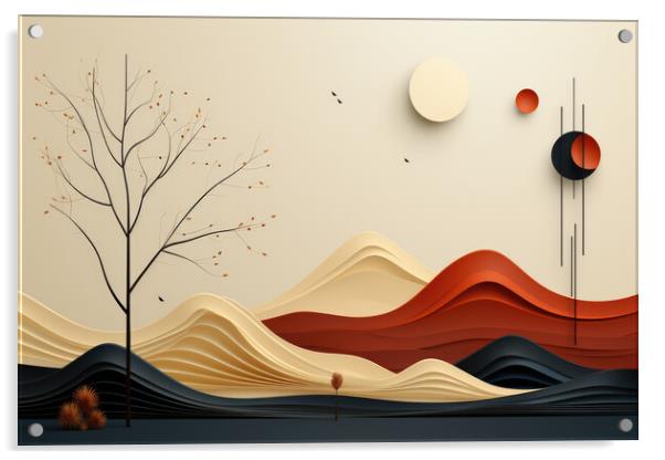 Minimalist Zen Abstract patterns inspired by zen - abstract back Acrylic by Erik Lattwein