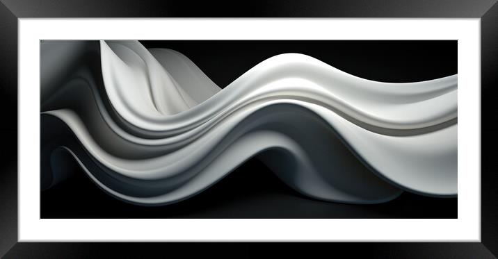 Minimalistic Whirls Whirling forms - abstract background composi Framed Mounted Print by Erik Lattwein