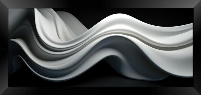 Minimalistic Whirls Whirling forms - abstract background composi Framed Print by Erik Lattwein