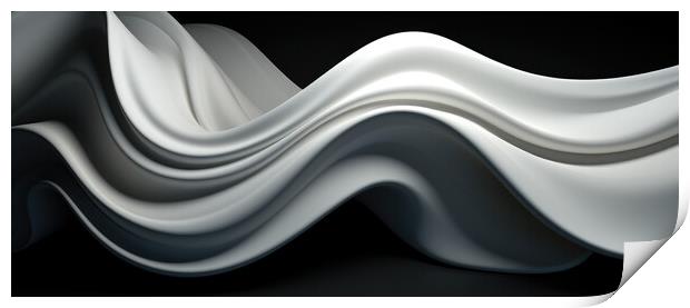 Minimalistic Whirls Whirling forms - abstract background composi Print by Erik Lattwein