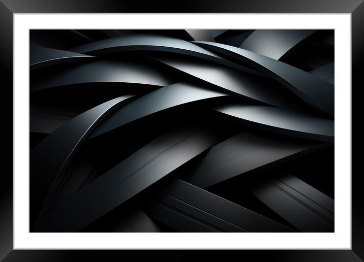 Monochrome Geometry Minimalistic abstract patterns - abstract ba Framed Mounted Print by Erik Lattwein