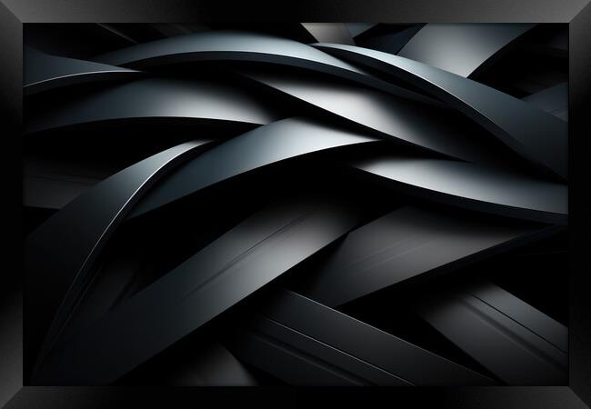 Monochrome Geometry Minimalistic abstract patterns - abstract ba Framed Print by Erik Lattwein