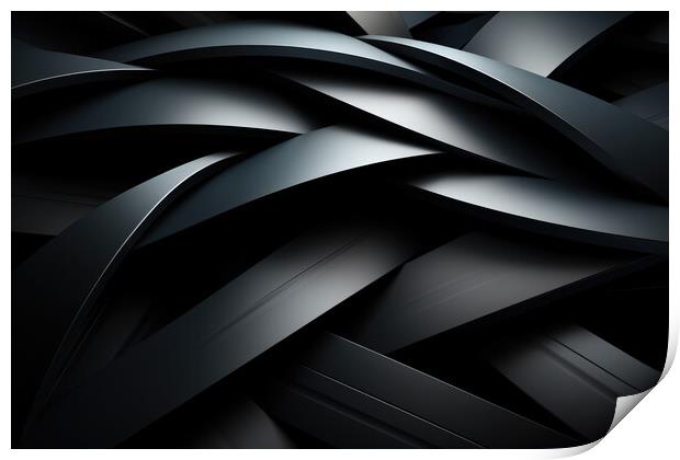 Monochrome Geometry Minimalistic abstract patterns - abstract ba Print by Erik Lattwein