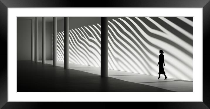Mystical Shadows Intriguing shadows - abstract background compos Framed Mounted Print by Erik Lattwein
