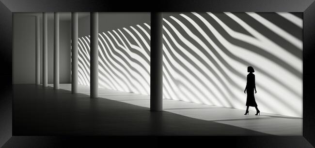 Mystical Shadows Intriguing shadows - abstract background compos Framed Print by Erik Lattwein